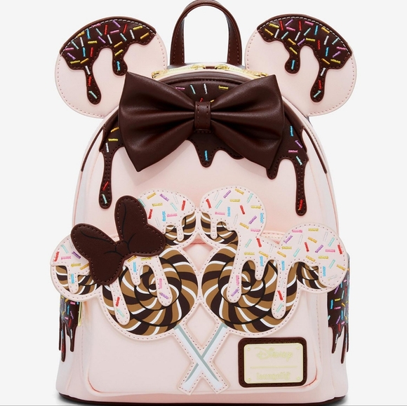 Loungefly Handbags - Loungefly Minnie Mouse Ears Chocolate Sprinkle Lolliipop mini backpack